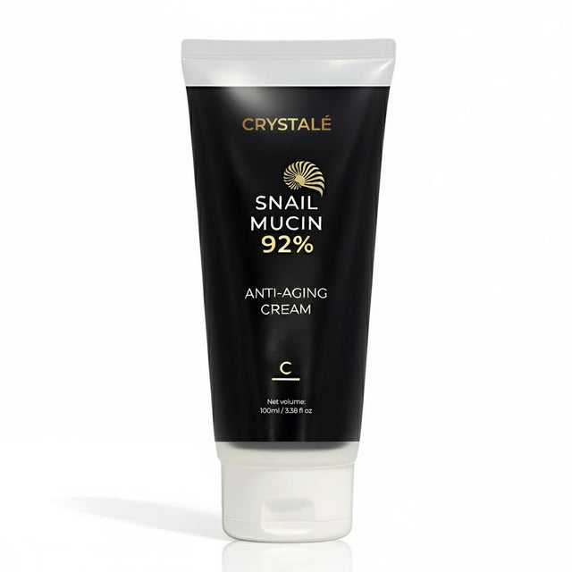 CRYSTALÉ Snail Mucin 92% Hydrating & Firming Cream – Multi-Purpose Lightweight Gel-Cream with Niacinamide & Panthenol – Deep Hydration for Face, Hands & Body – 3.38 fl oz (100 ml)